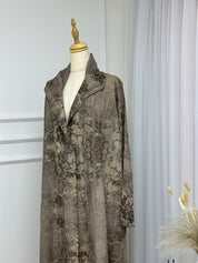 C RTW Nude Floral Printed Abaya