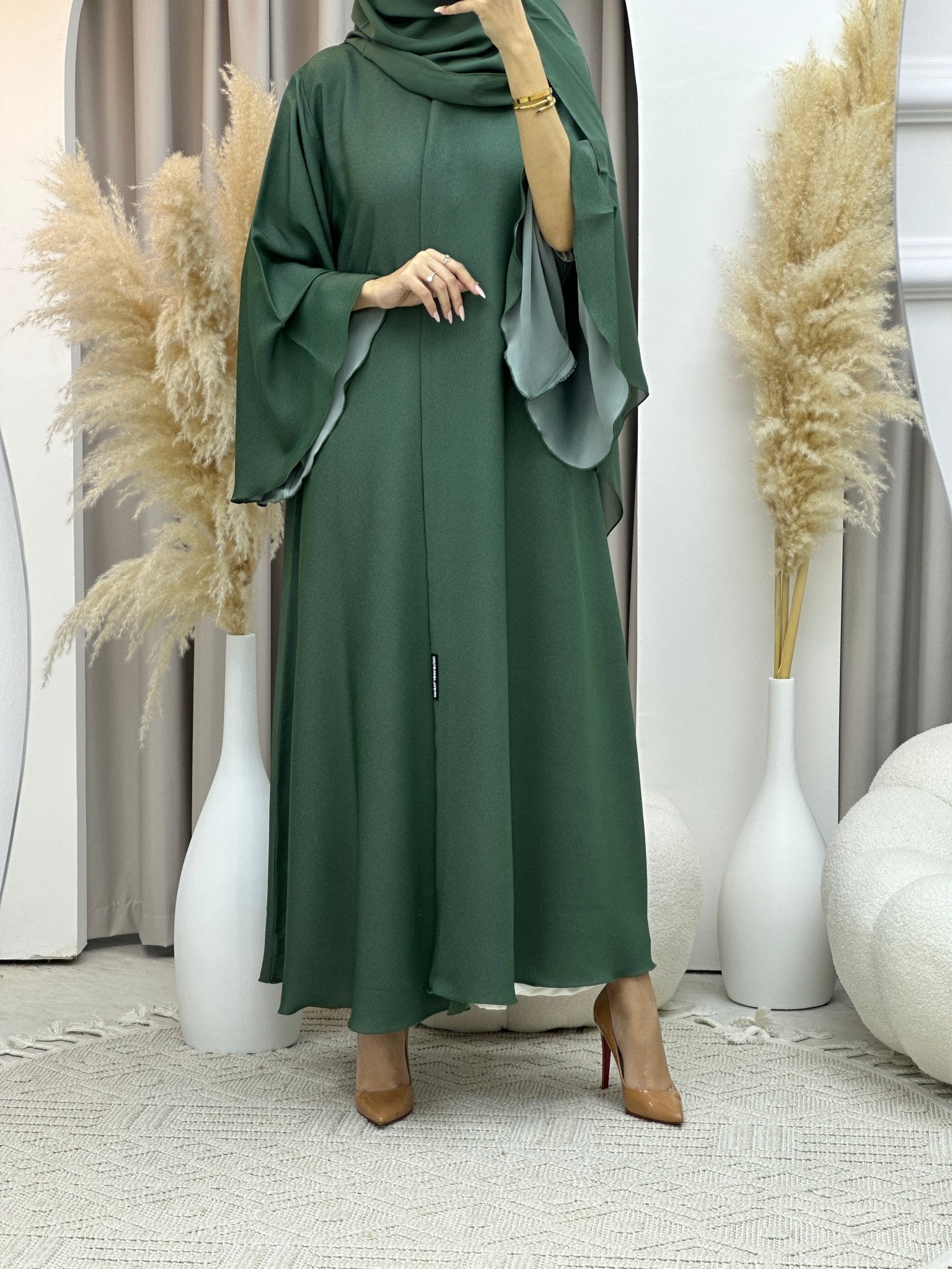 C Sea Green Kloosh Duotone Abaya
