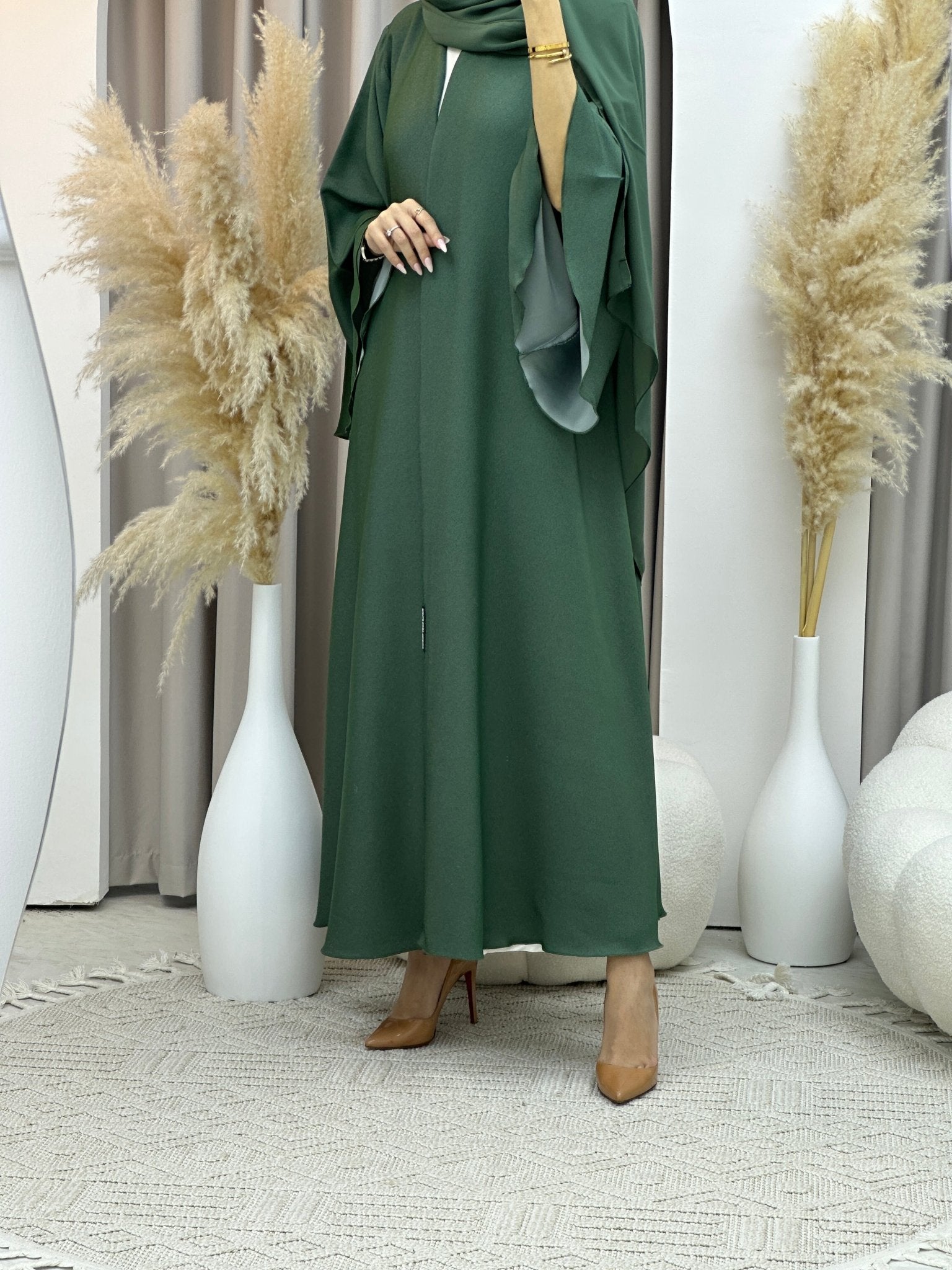 C Sea Green Kloosh Duotone Abaya