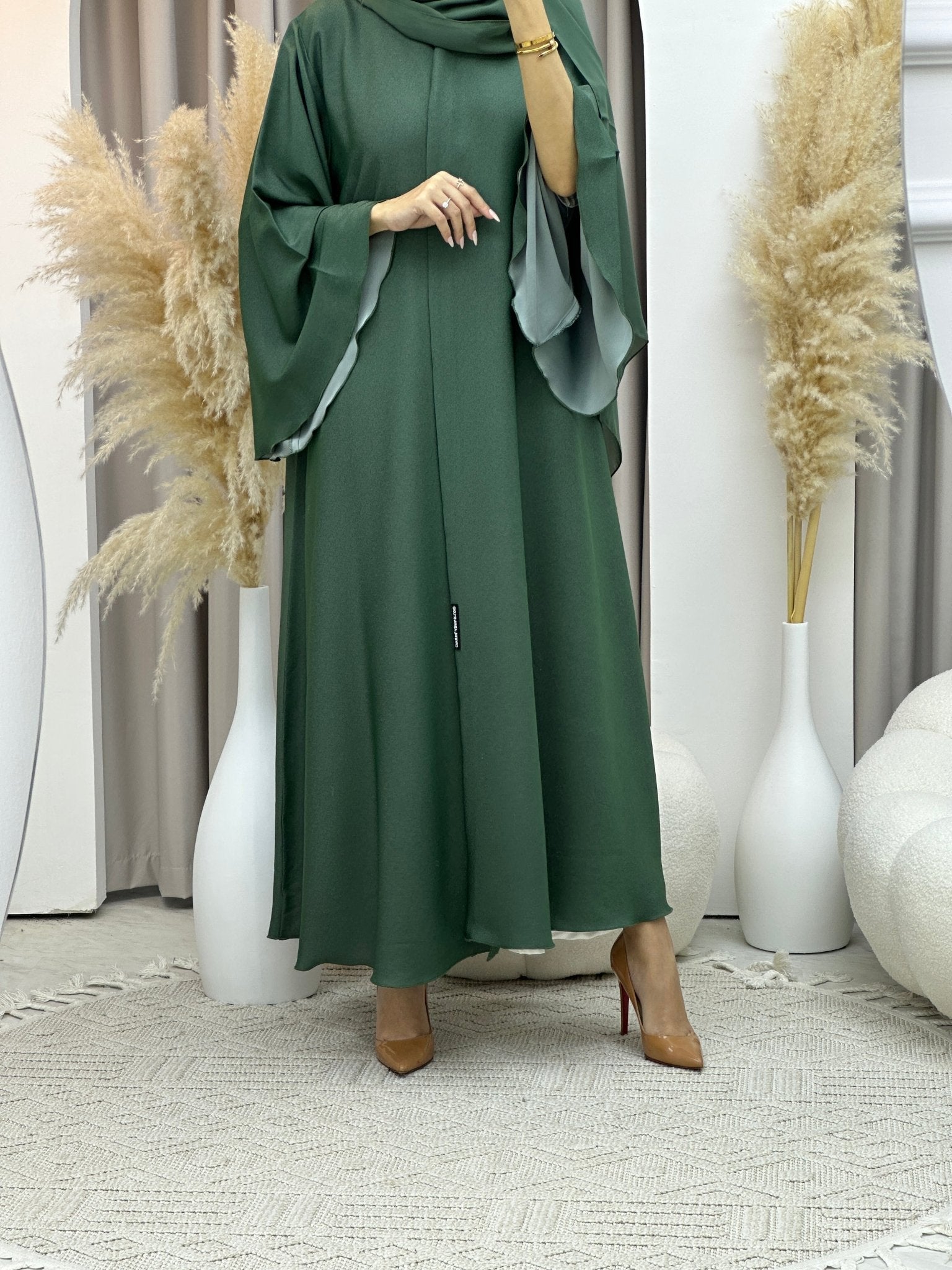 C Sea Green Kloosh Duotone Abaya