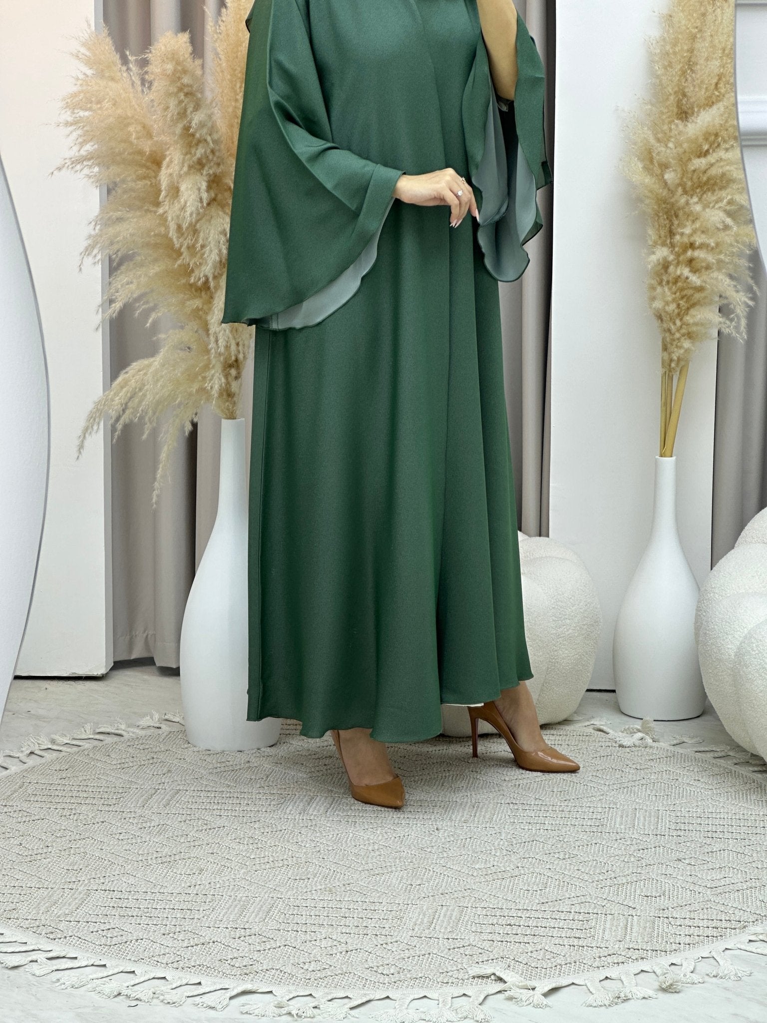 C Sea Green Kloosh Duotone Abaya