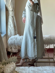 C - Silver - Taffeta - Evening - Abaya - 47