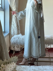 C - Silver - Taffeta - Evening - Abaya - 47