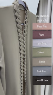 C 3D Checks Beige Abaya