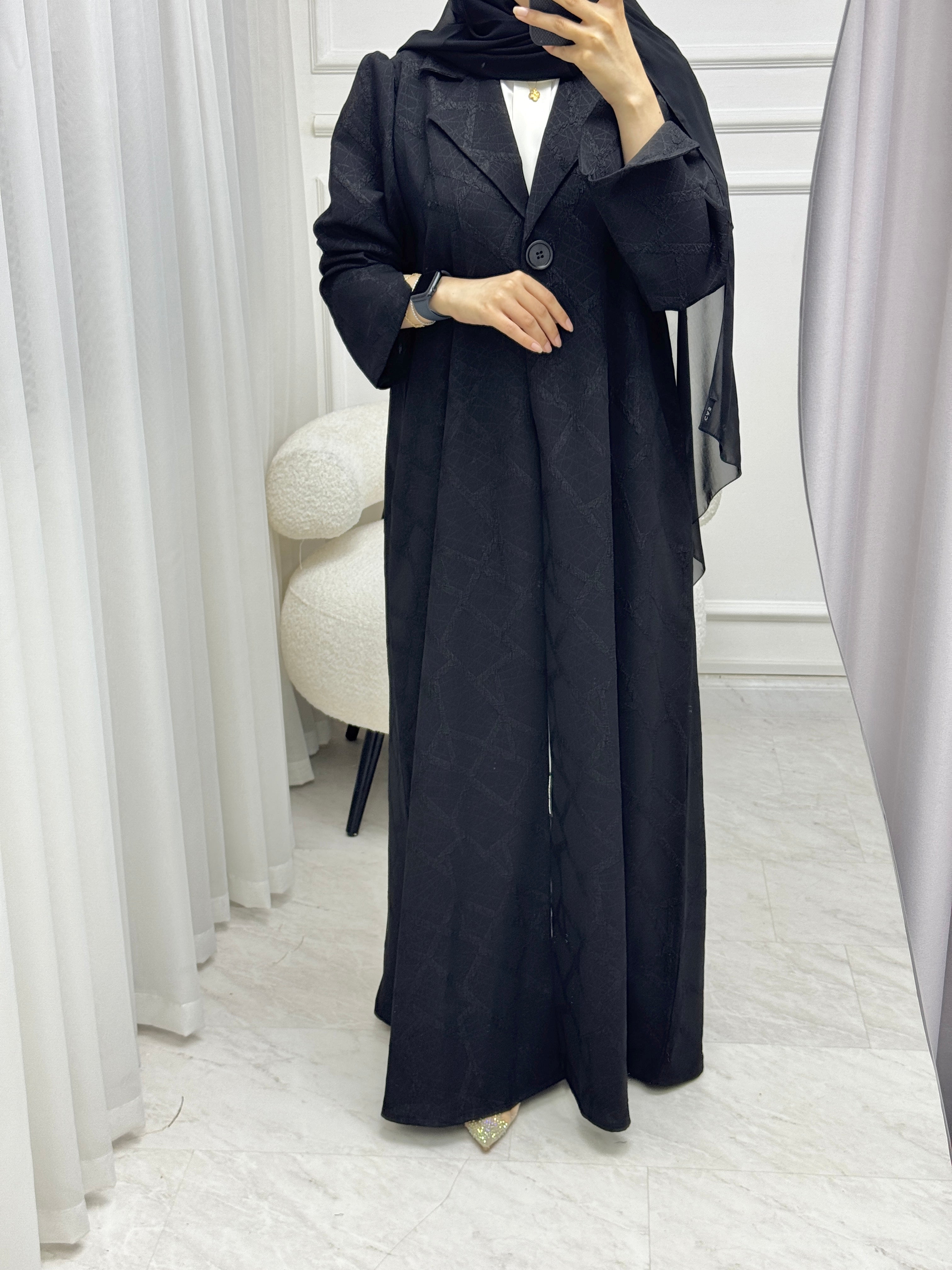 C 1526 Black work Abaya
