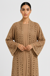 C 1717-08 Butterscotch Dantel Abaya