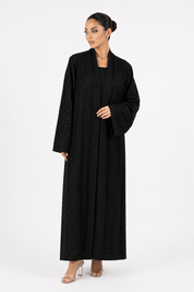 C 1717-03 Black Dantel Abaya