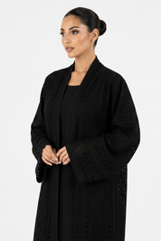C 1717-03 Black Dantel Abaya