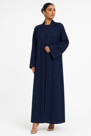 C 1717-06 Navy Blue Dantel Abaya