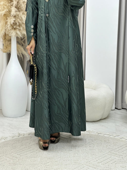 C 0290-04 Olive Ragged Abaya