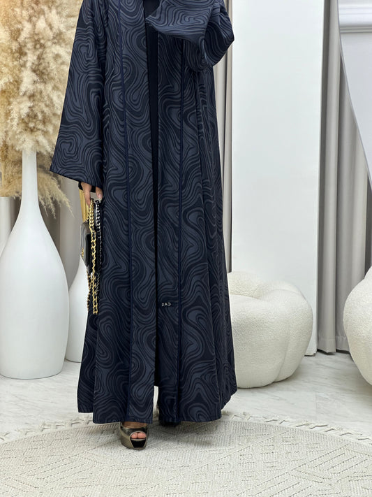 C 0291-03 Navy Blue Marble Abaya