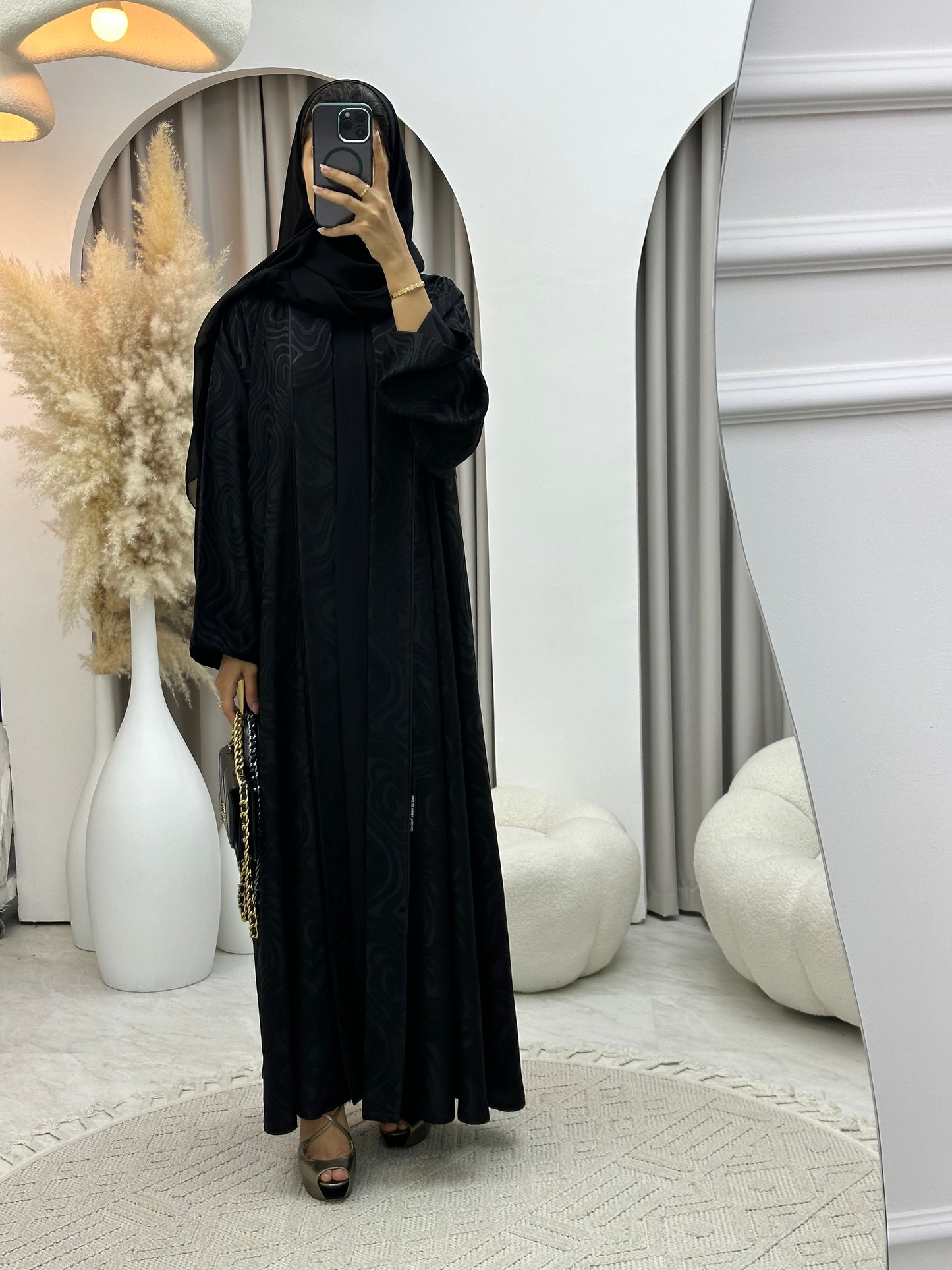 C 0291-01 Black Marble Abaya