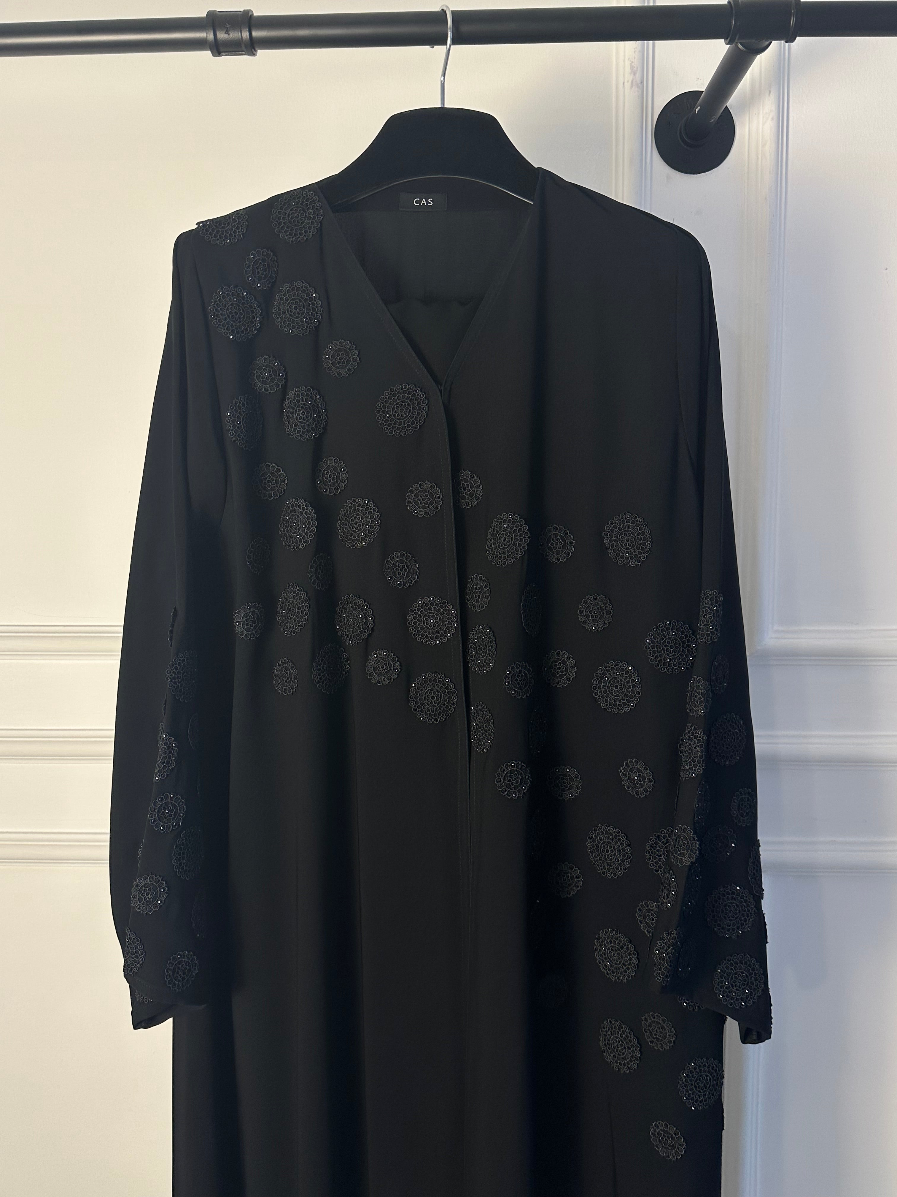 C 1764 Black Beaded Abaya
