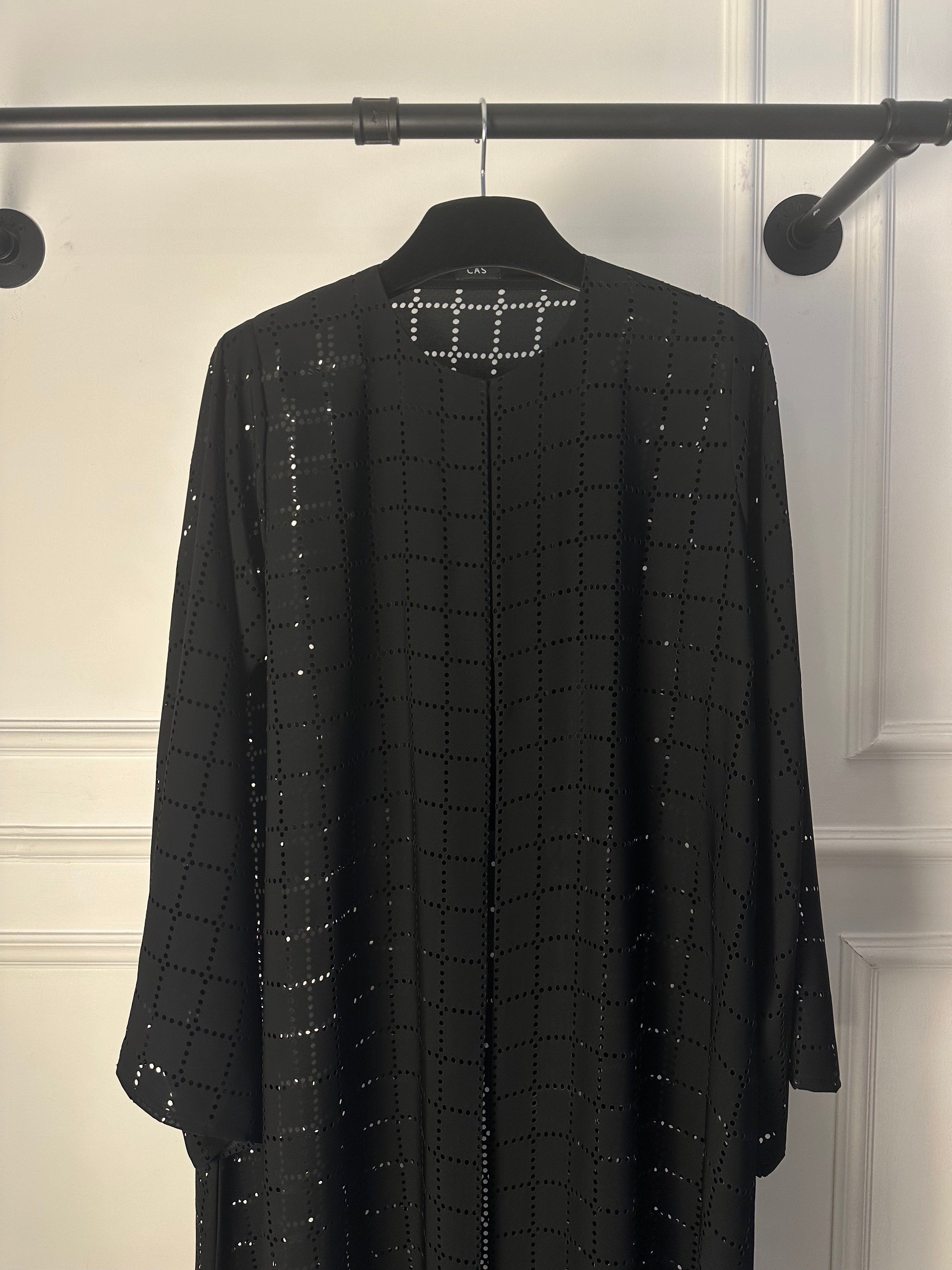 C 1854 Black Lasercut Abaya