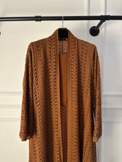 C 1717-05 Rust Orange Dantel Abaya