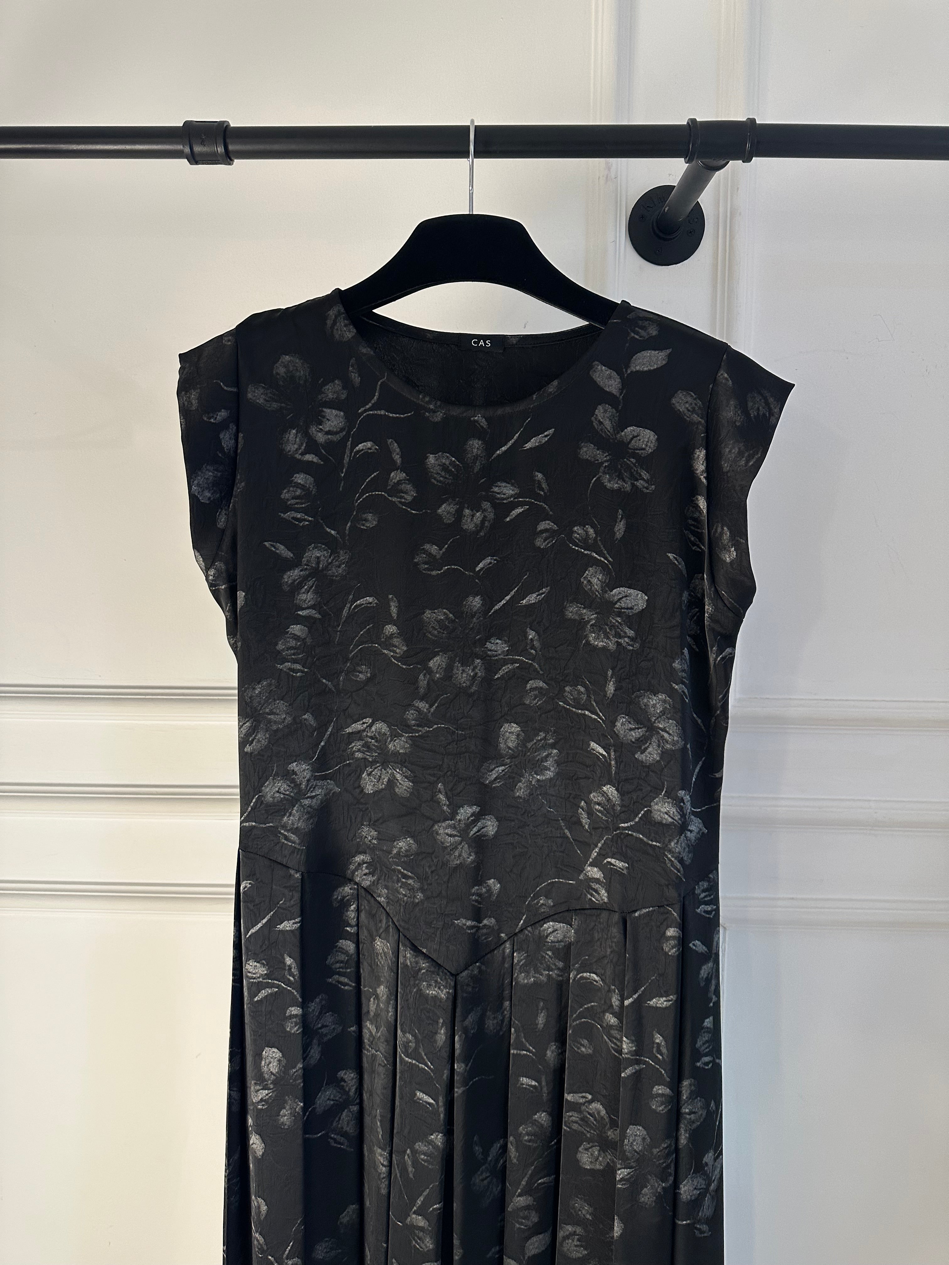 C 0014 Premium Black Floral Under Abaya Dress