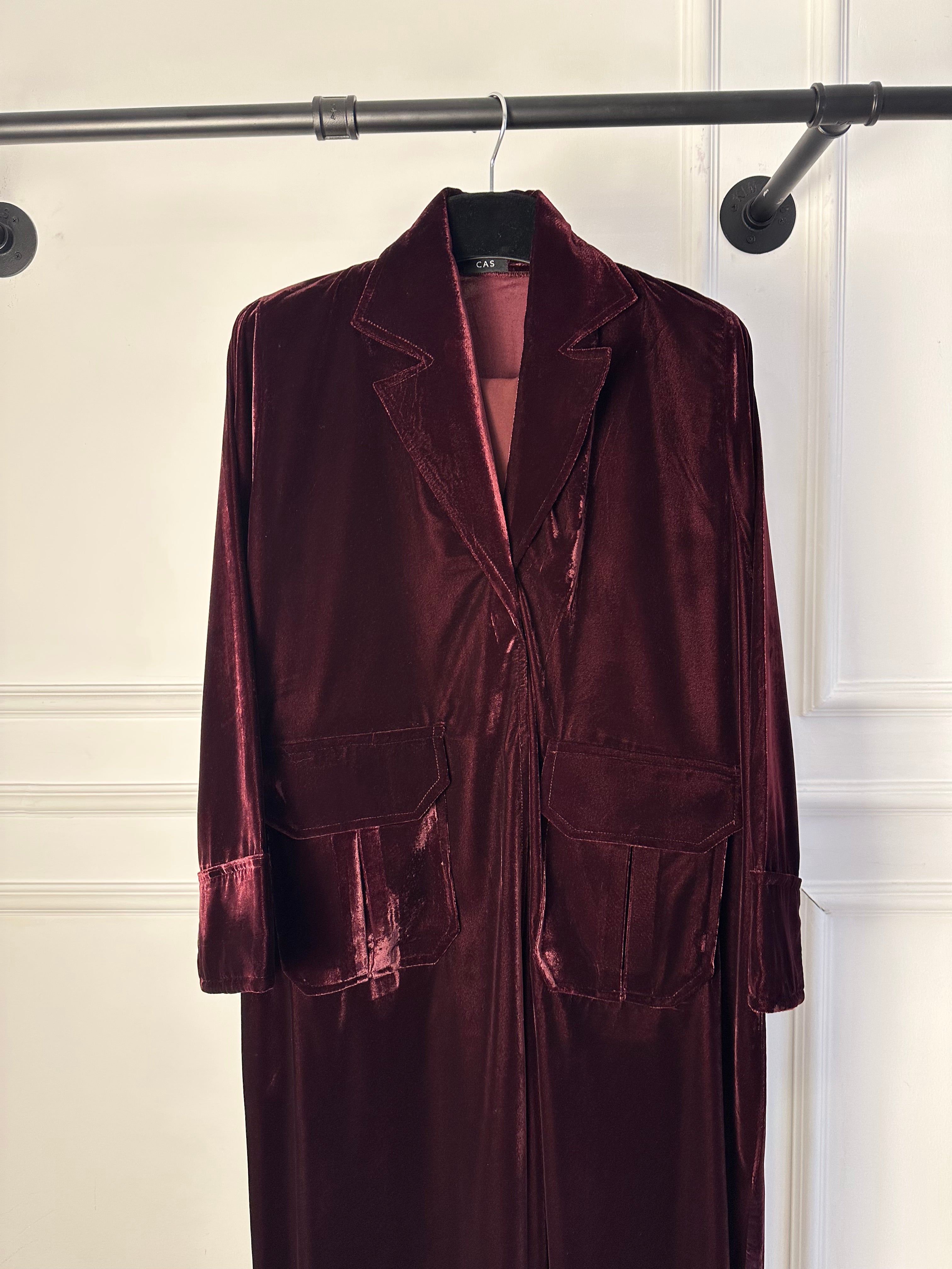 C 1783-01 Maroon Velvet Abaya