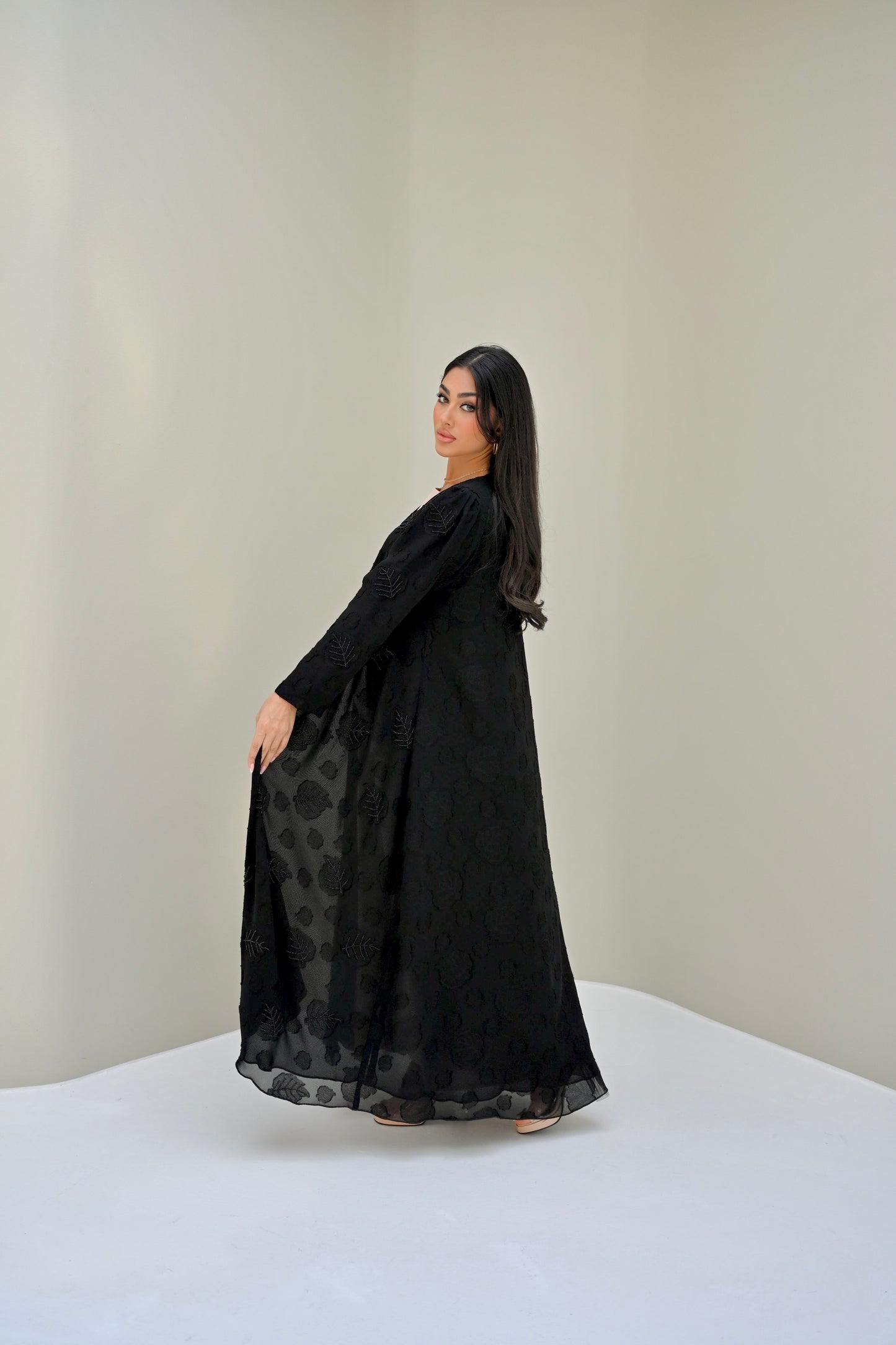 C 0522 Black Work Abaya