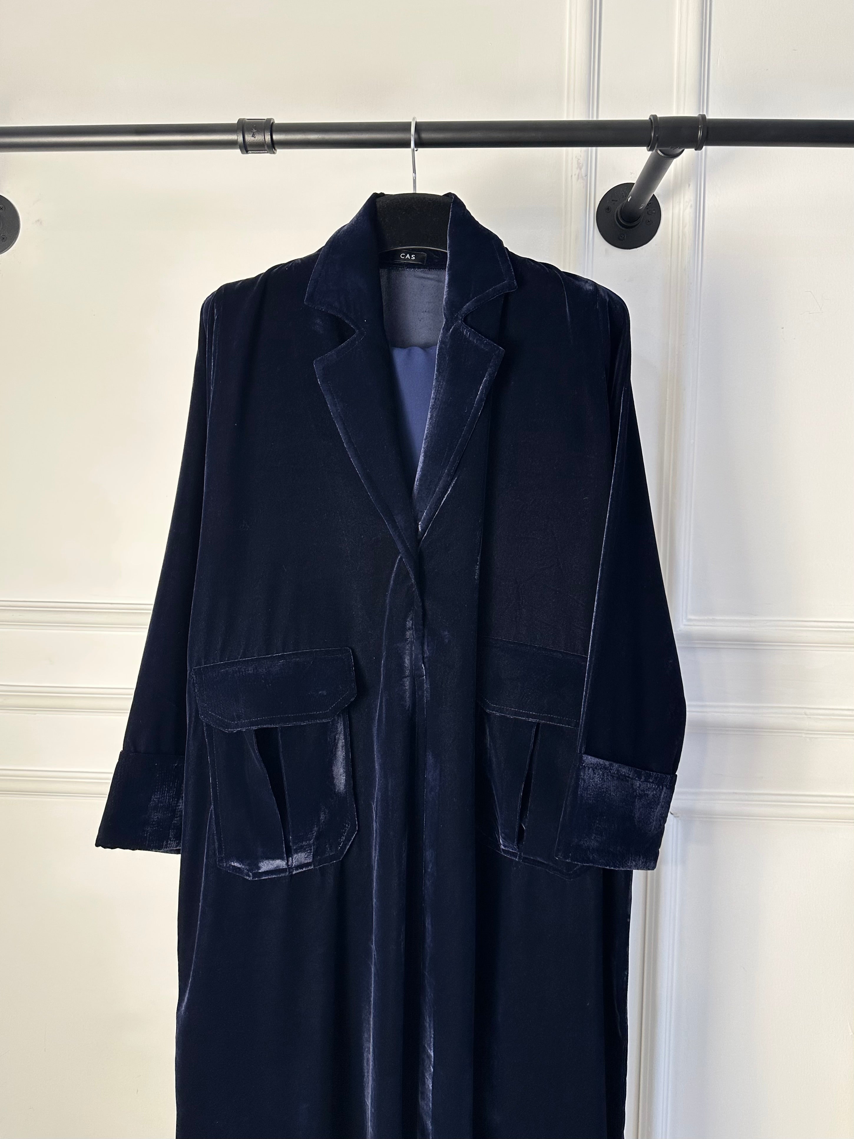 C 1783-02 Dark Blue Velvet Abaya