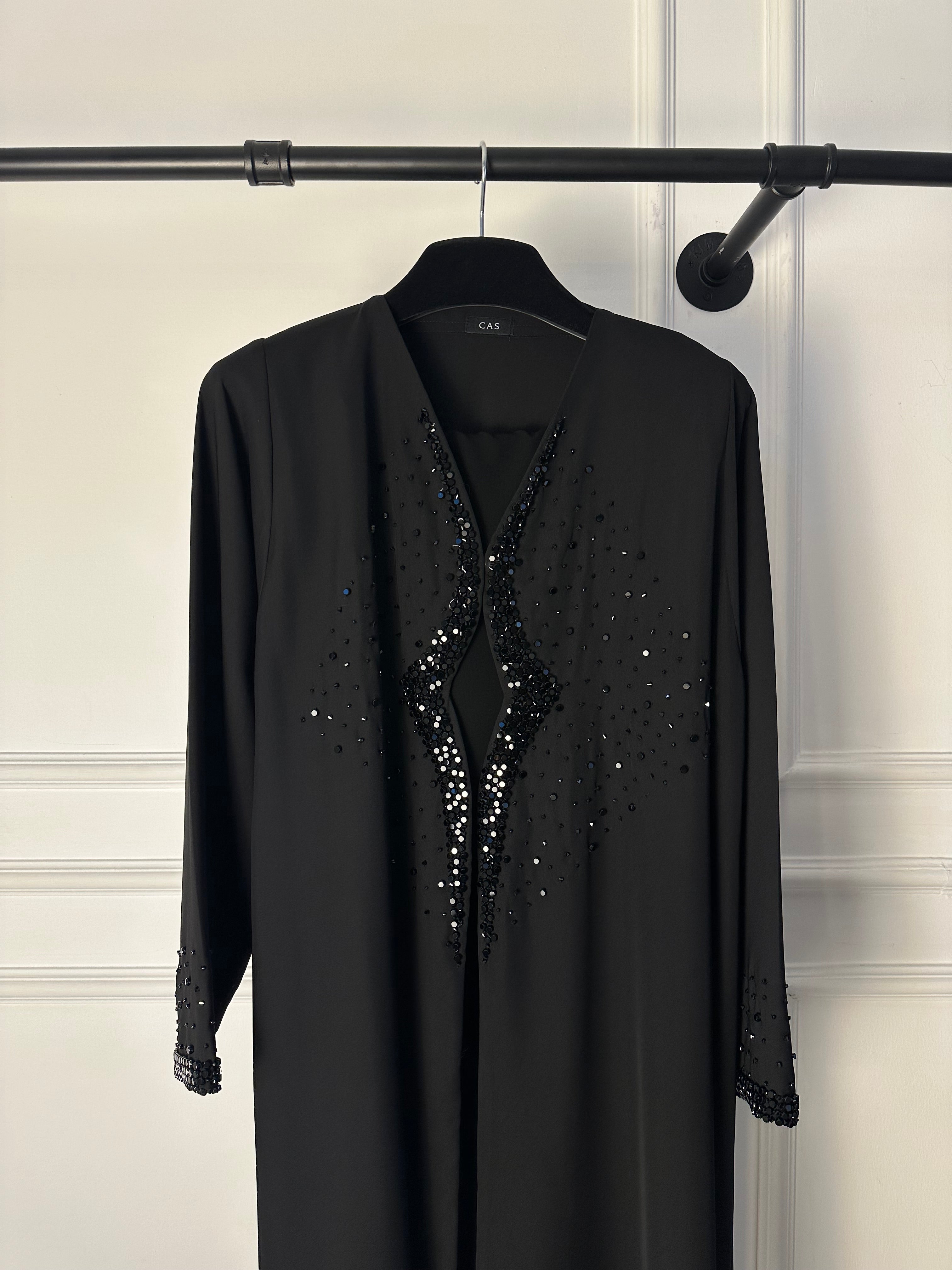 C 1843 Black Beaded Abaya