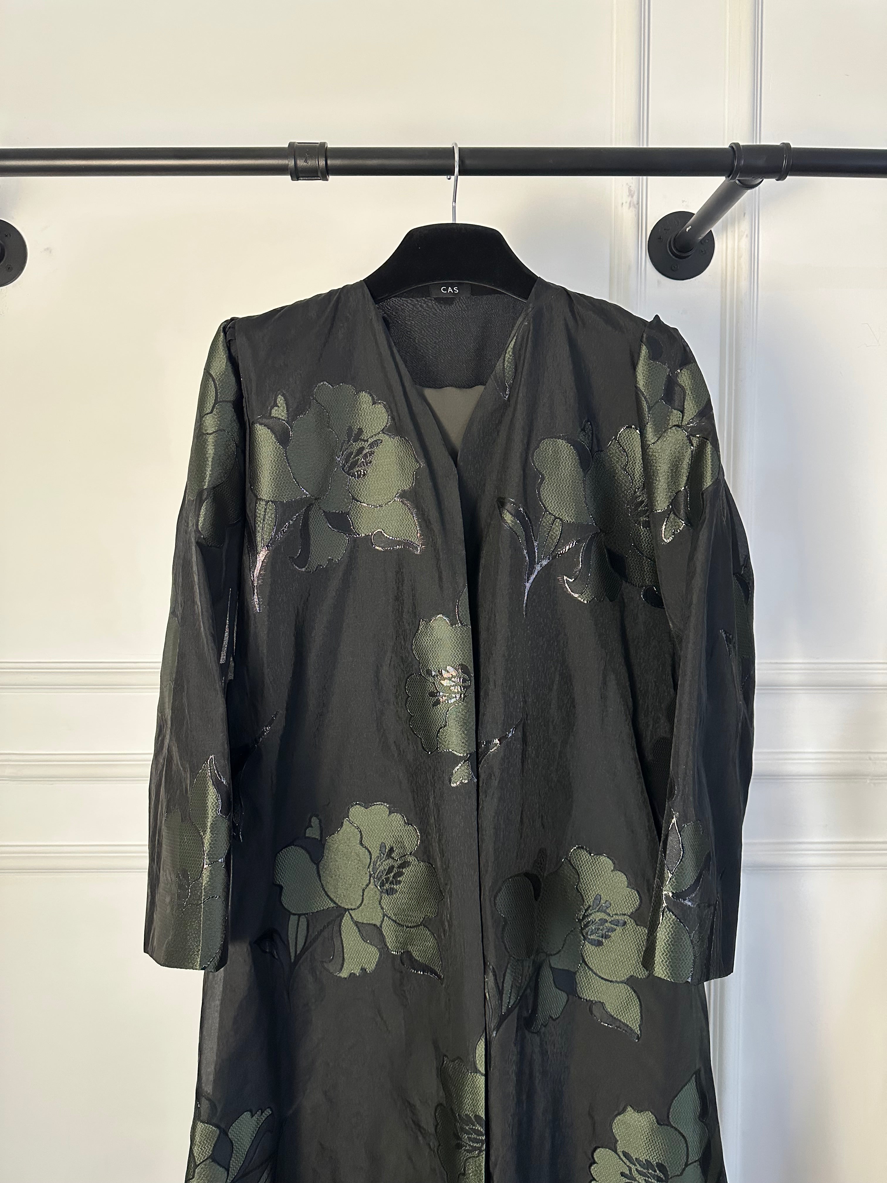 C 1721-01 Green Floral Abaya