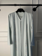 C 1841 Powder Blue Beaded Abaya