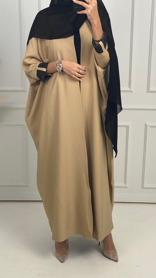 C Black Beige Reversible Abaya