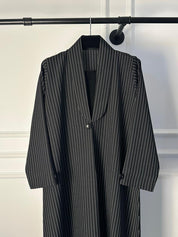 C 1825 Dark Grey Striped Abaya