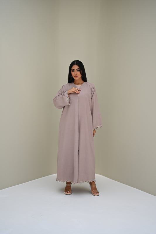 C 0502 Beige Handwork Abaya