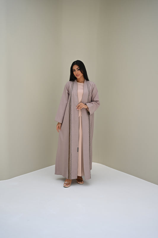 C 0503 Beige Panel Abaya