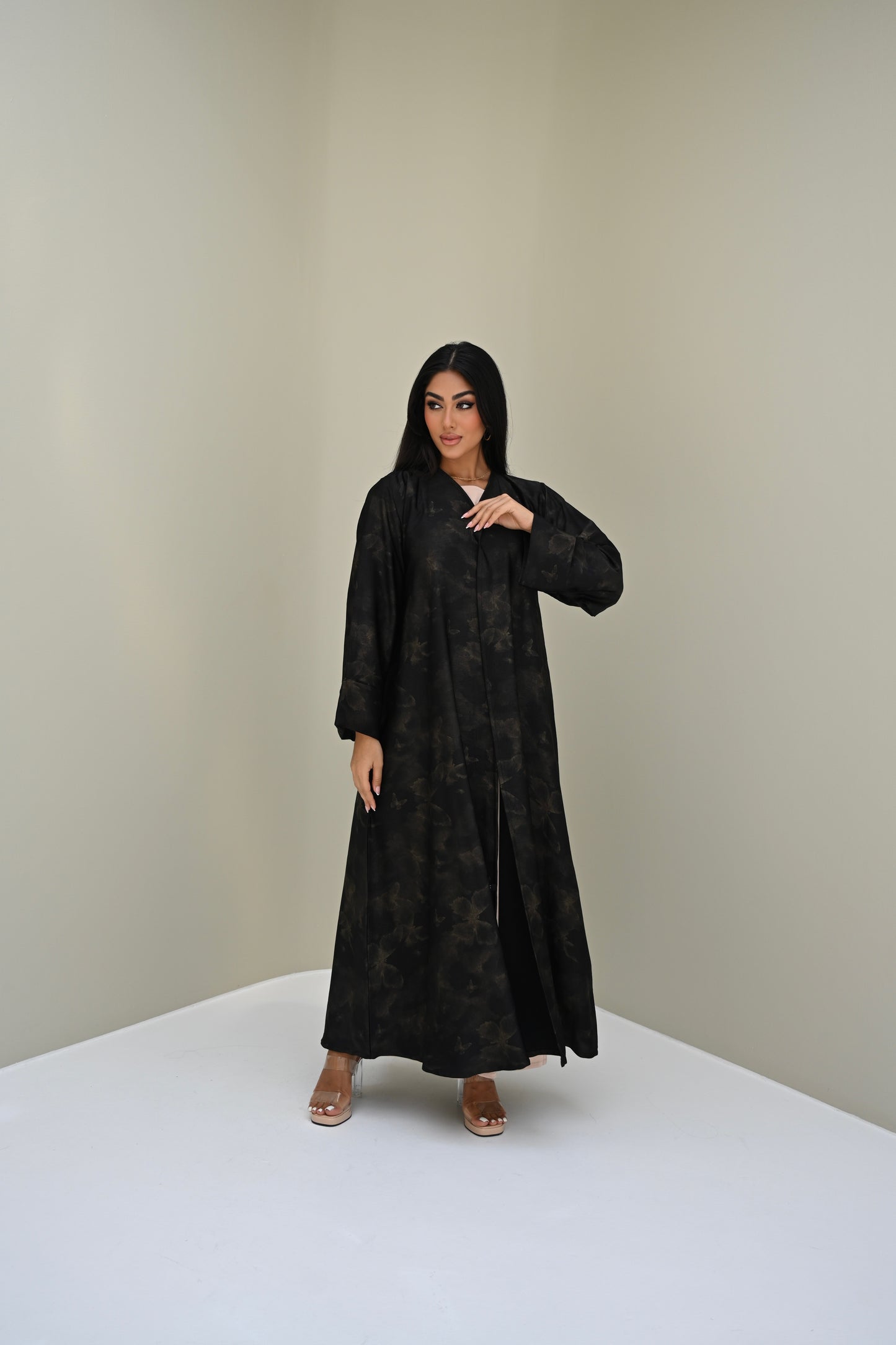 C 0509 Gold Metallic Butterfly Abaya