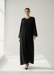 C 1854 Black Lasercut Abaya