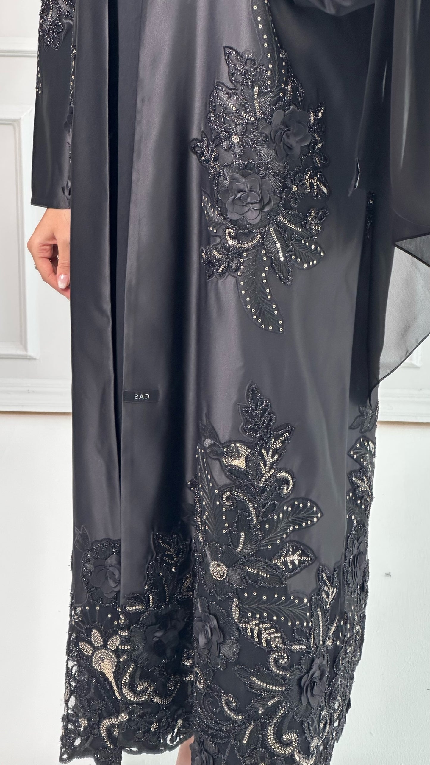 C Premium Bridal Satin Dantel Abaya