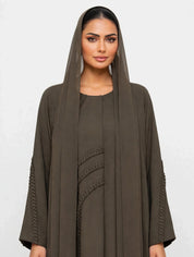 C 2766 Olive Braid Abaya
