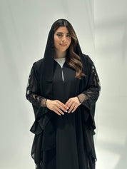 C 2173 Black Dantel Eid Abaya