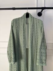 C 1717-04 Mint Green Dantel Abaya