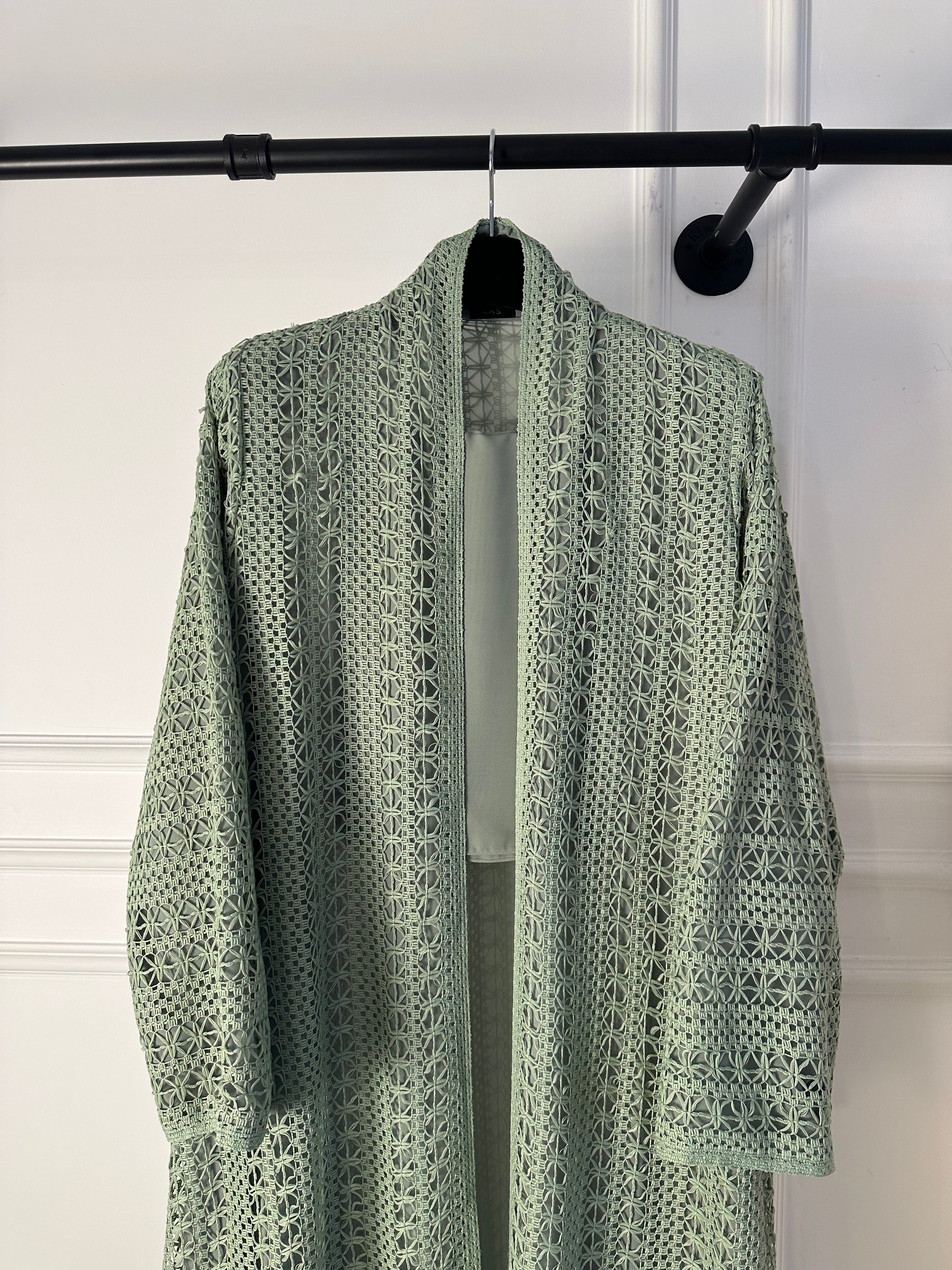 C 1717-04 Mint Green Dantel Abaya