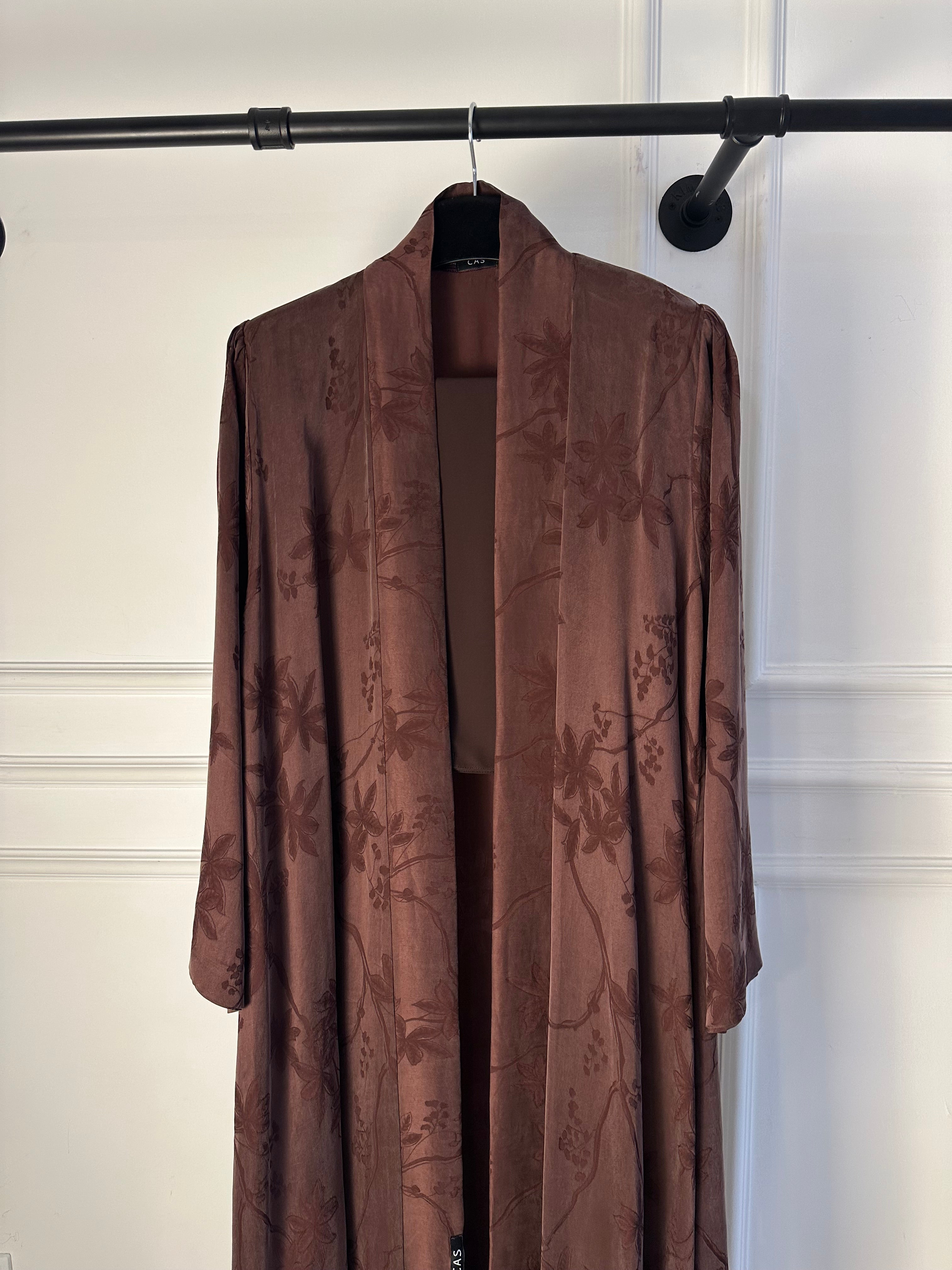 C 1900-03 Toffee Brown Floral Abaya