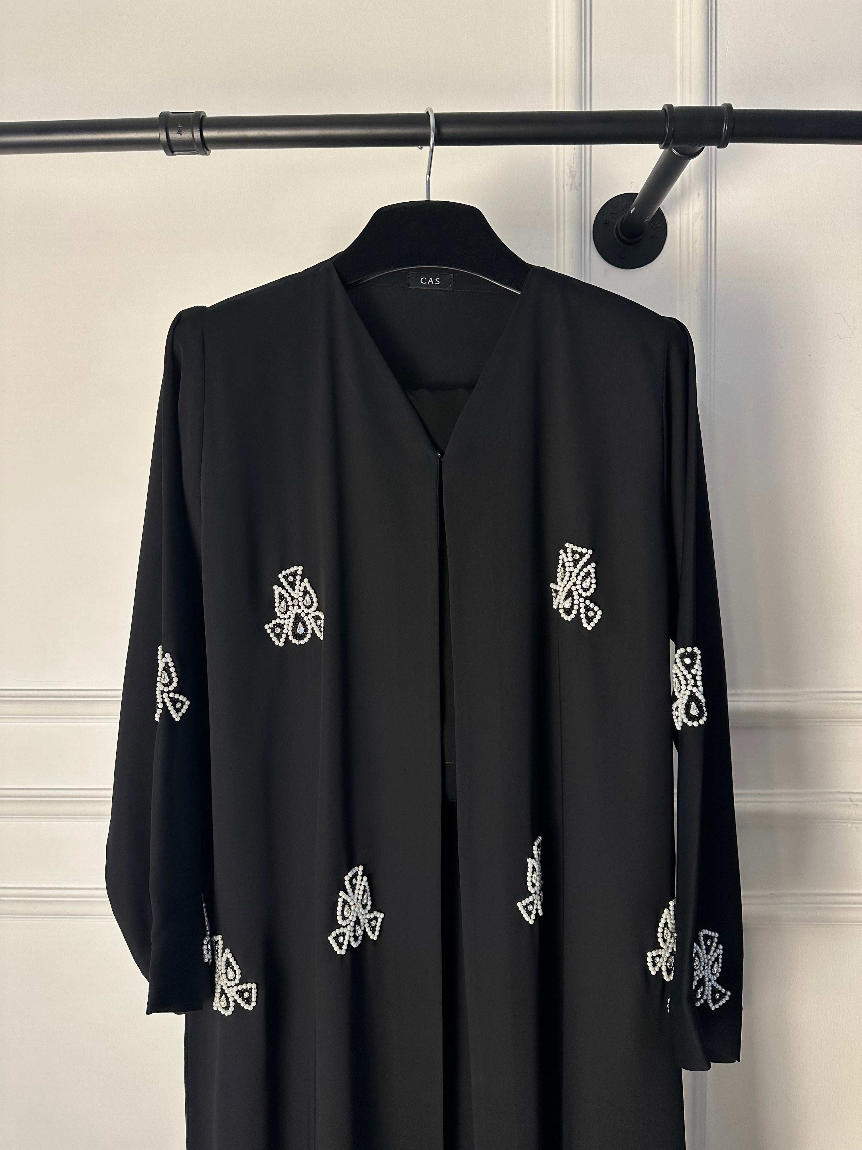 C 1842 Black Beaded Abaya