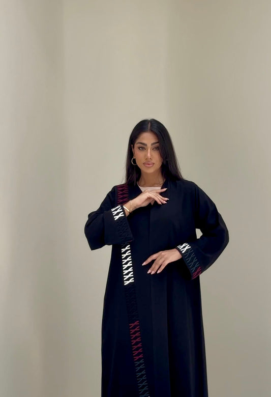 C 0490 Black Emirati National Day Abaya