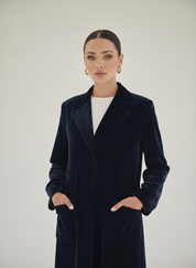 C 1783-02 Dark Blue Velvet Abaya