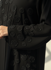 C 1764 Black Beaded Abaya