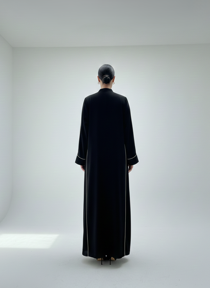 C 1793 Black Striped Abaya
