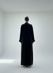 C 1793 Black Striped Abaya