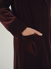 C 1783-01 Maroon Velvet Abaya