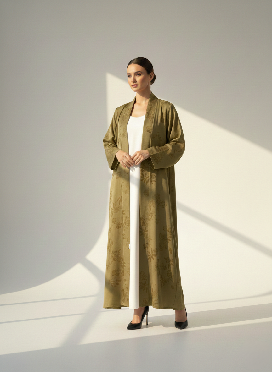 C 1781-05 Bronze Gold Printed Abaya