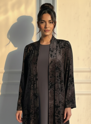 C 1693 Purple Floral Velvet Abaya