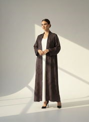 C 1781-07 Matte Purple Printed Abaya