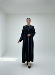 C 1793 Black Striped Abaya