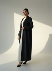 C 1825 Dark Grey Striped Abaya
